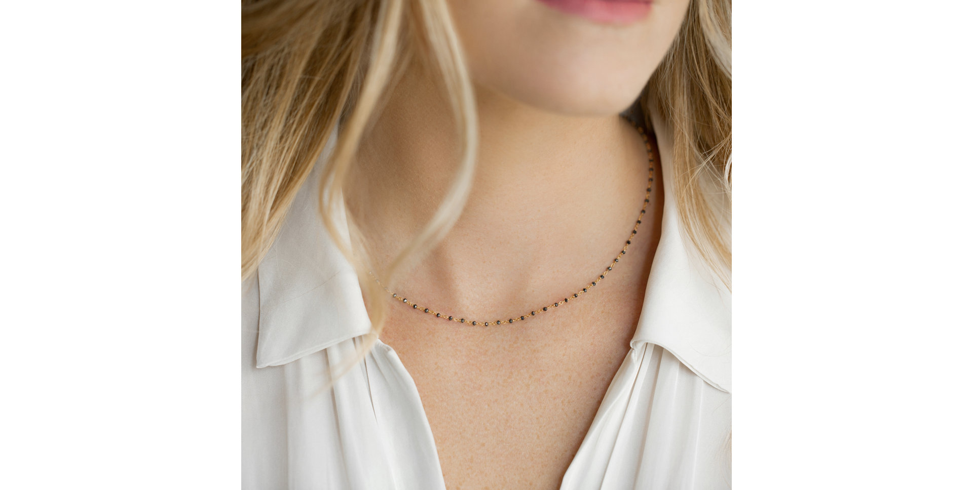 Necklace with black diamonds Dark Melody