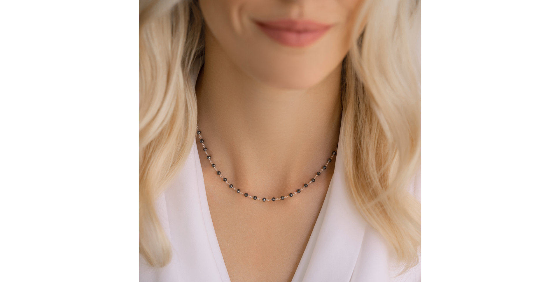 Necklace with black diamonds Dark Melody