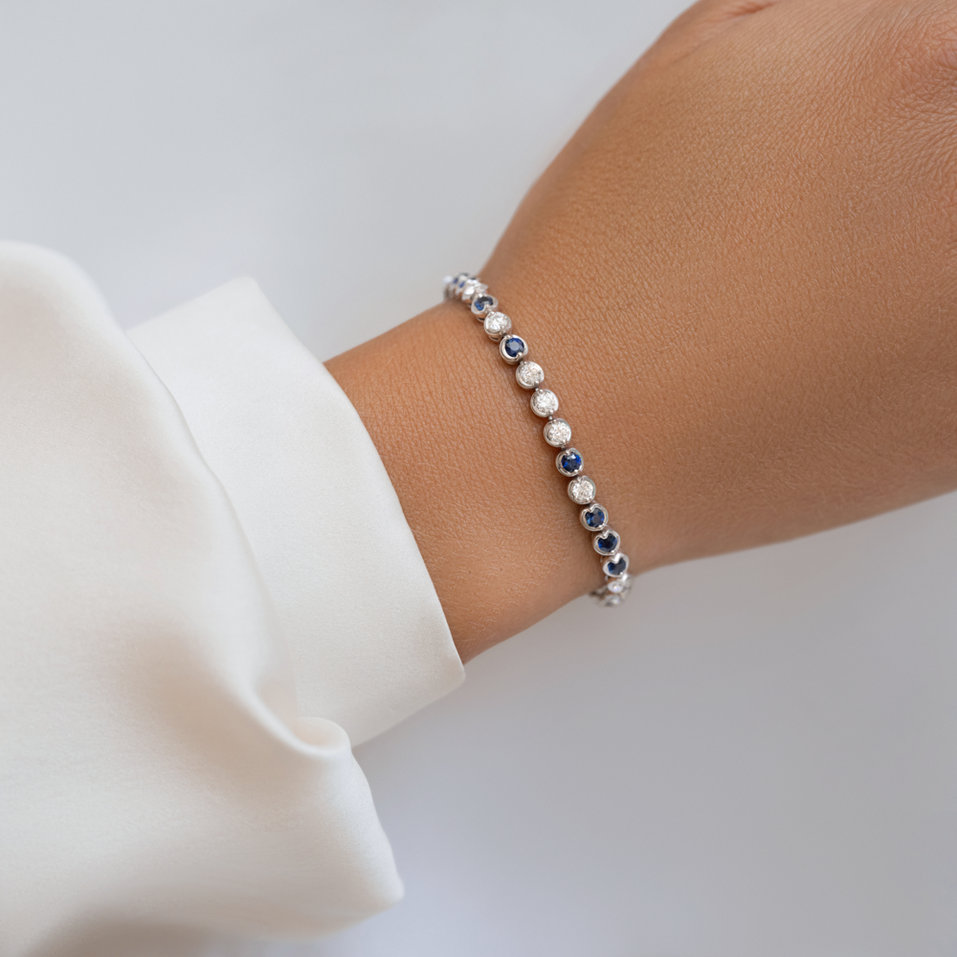 Diamond bracelet with Sapphire Cora