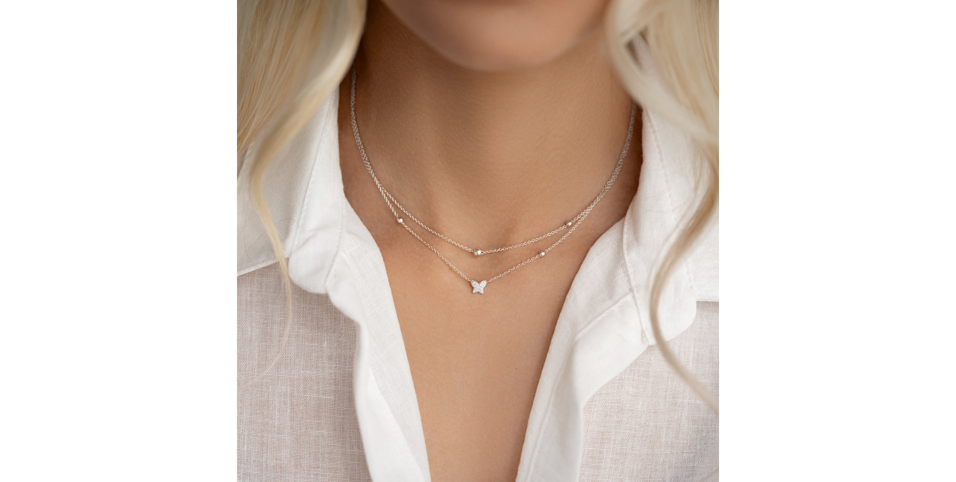 Diamond necklace Magic Butterfly