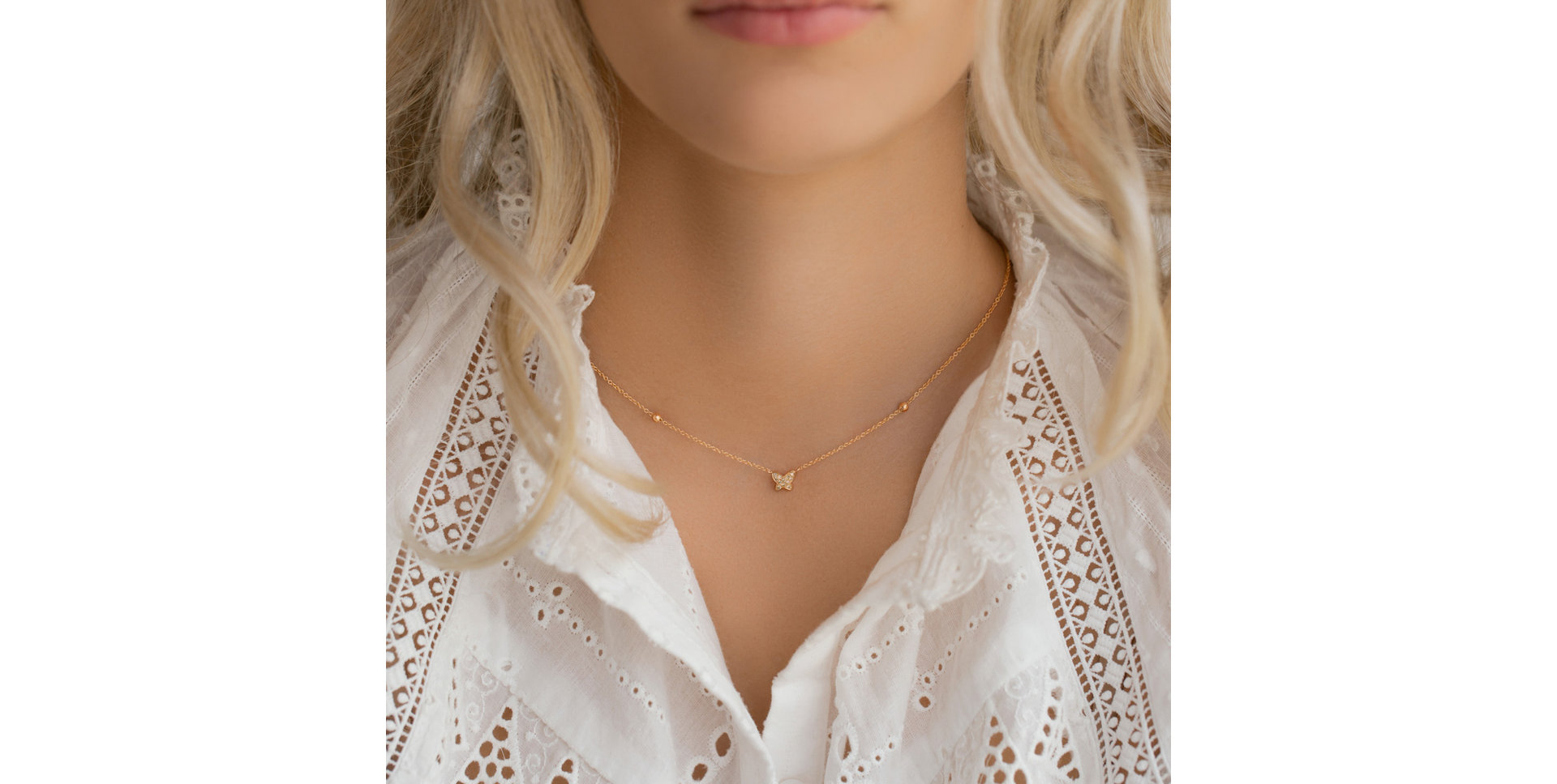 Necklace with brown and white diamonds Star Waterfall