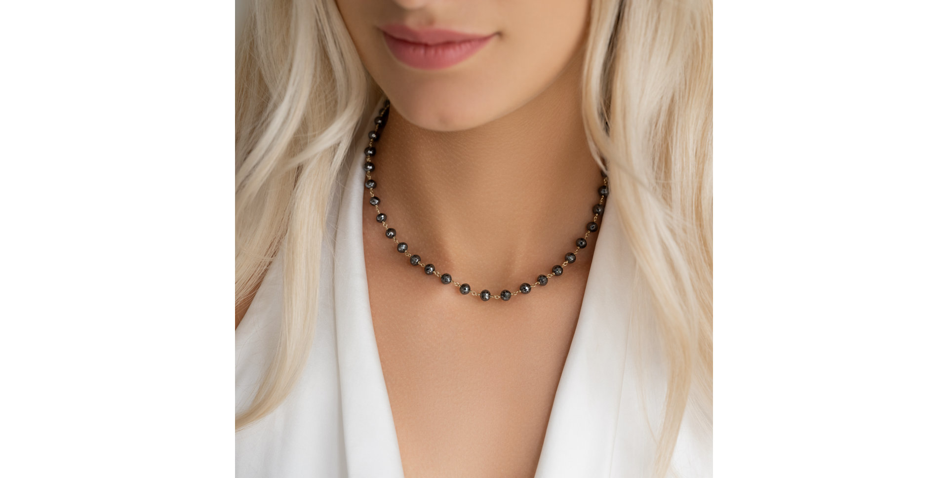 Necklace with black diamonds Dark Melody