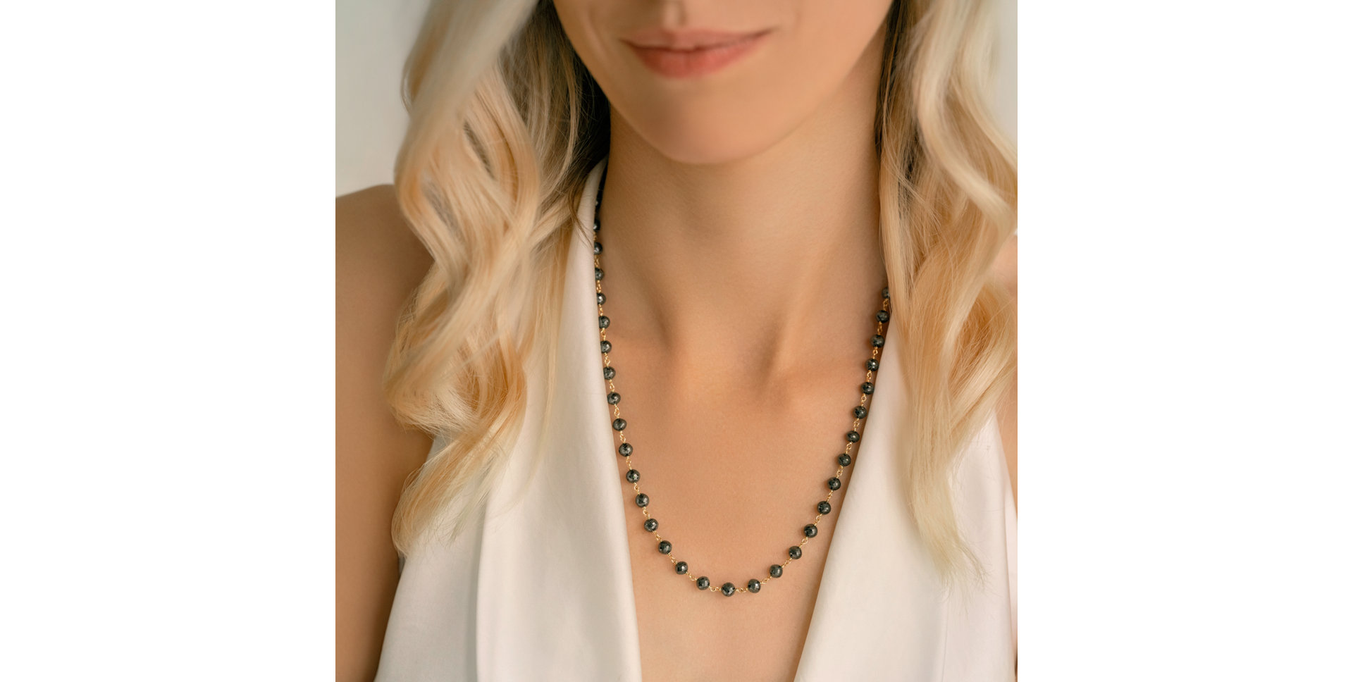 Necklace with black diamonds Dark Melody