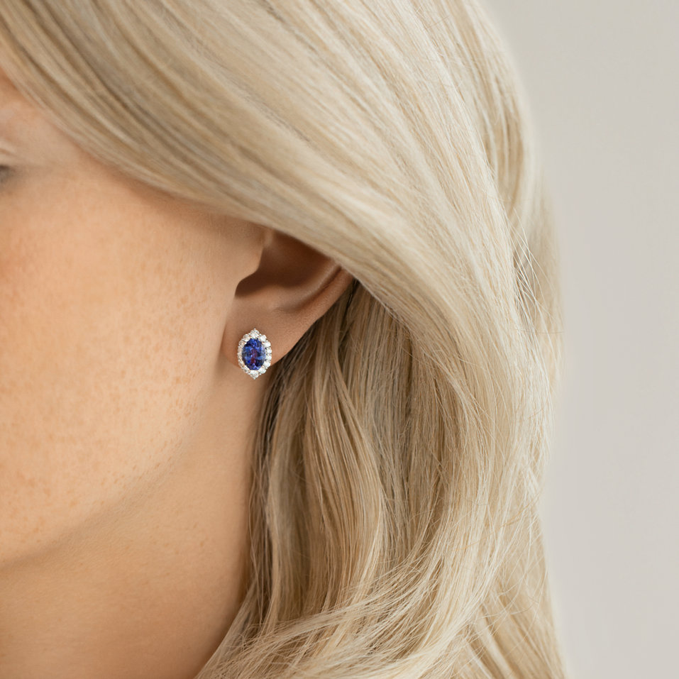 Diamond earrings with Tanzanite Tanzania Treasure