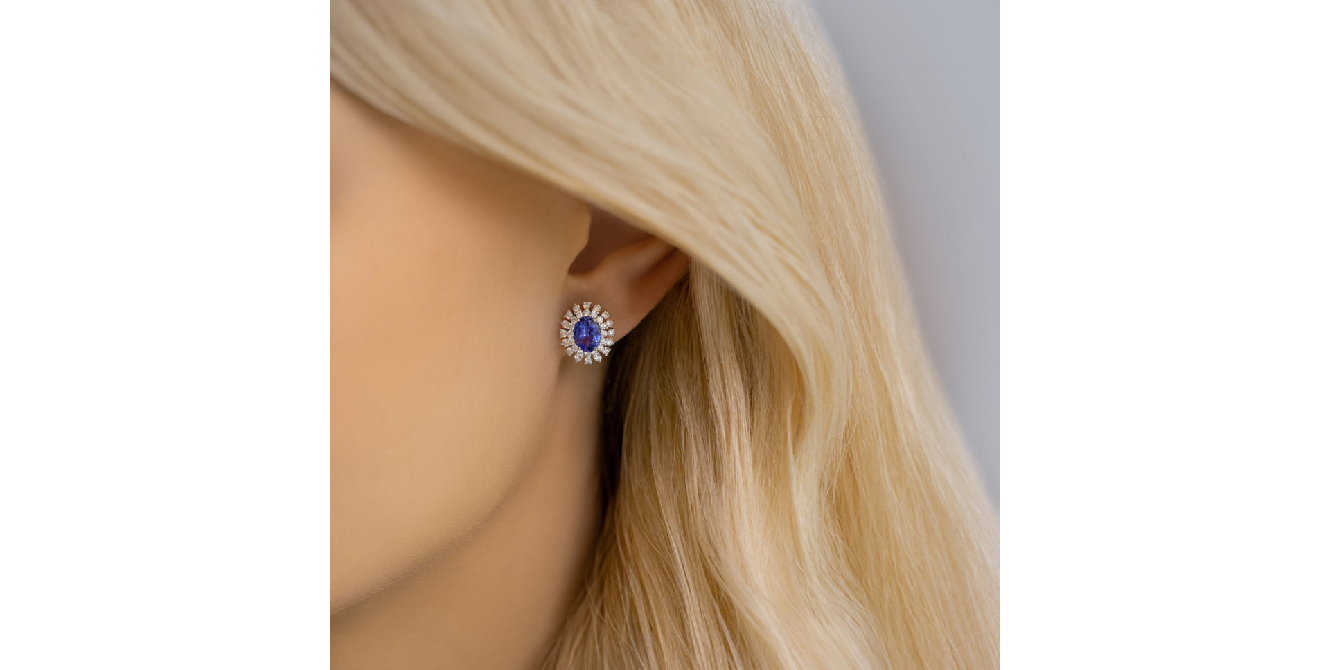 Diamond earrings with Tanzanite Fairytale Goddess
