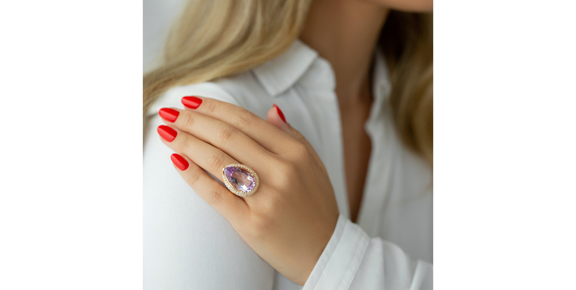 Diamond rings with Amethyst Pink Treasure