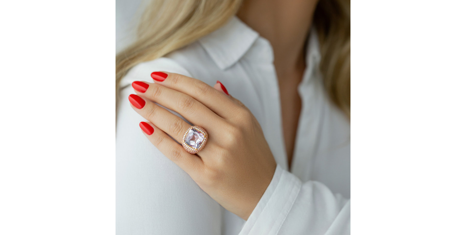 Diamond ring with Amethyst and Sapphire Sweet Sin