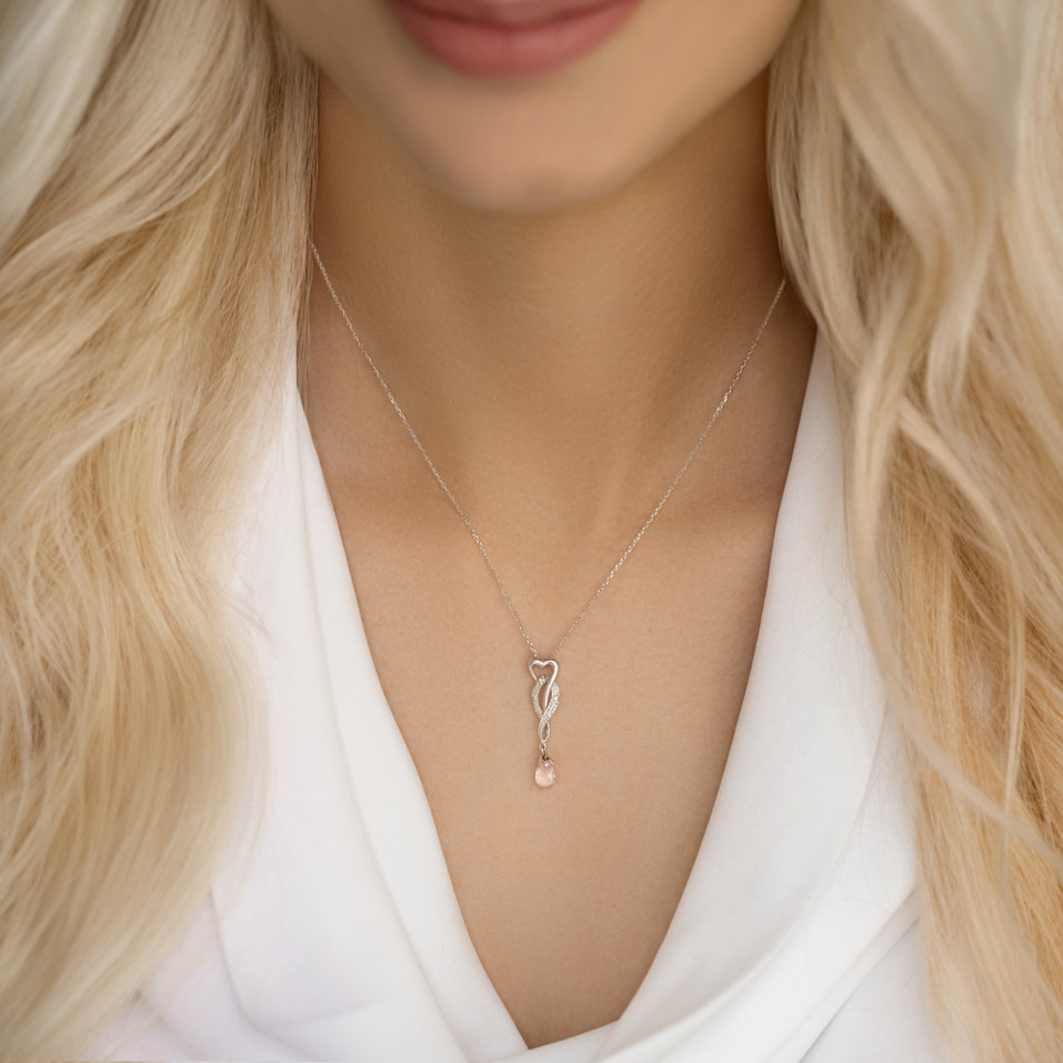 Diamond pendant with Sapphire Love Fairy