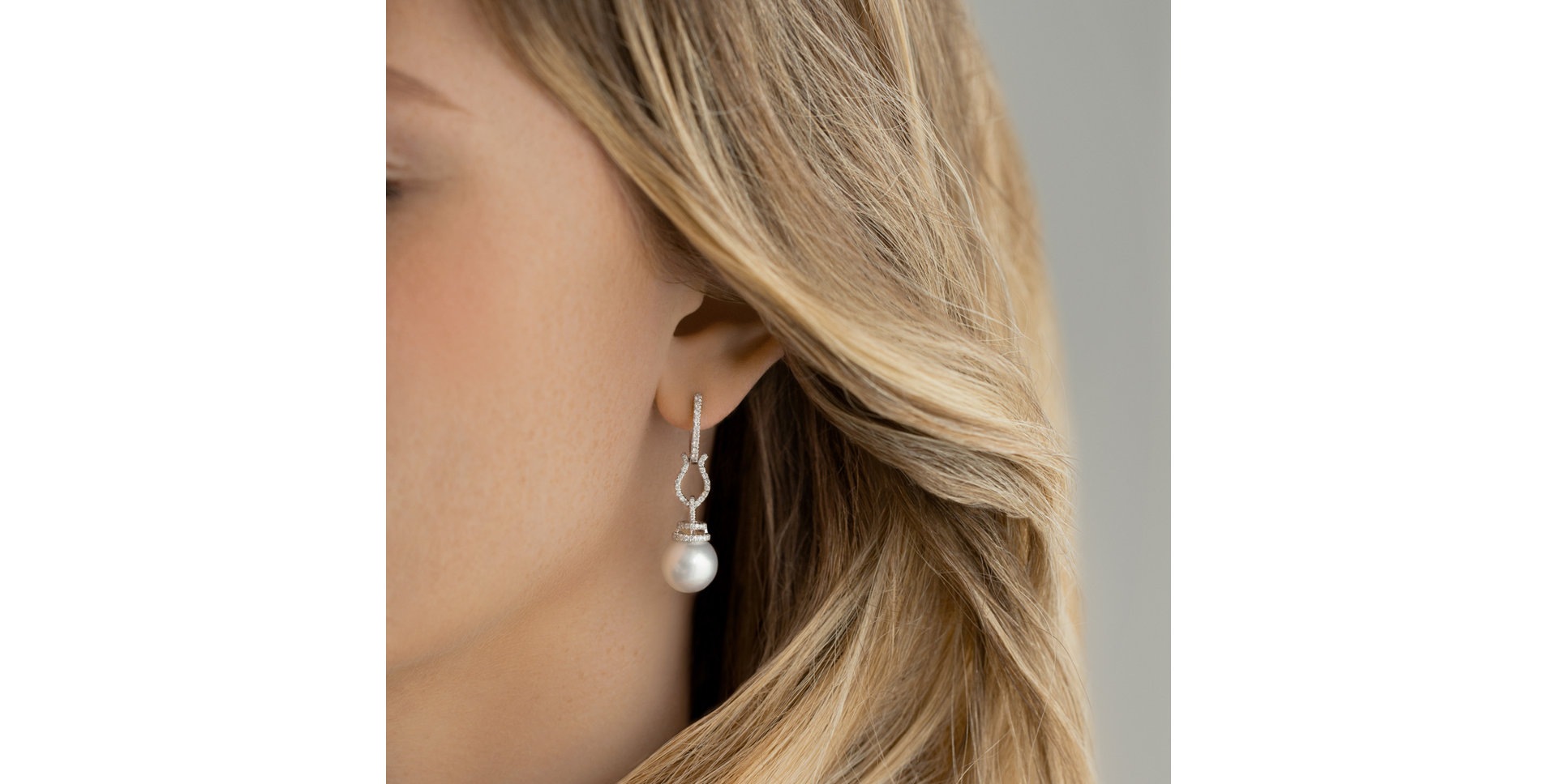 Diamond earrings with Pearl Ocean Sorrow