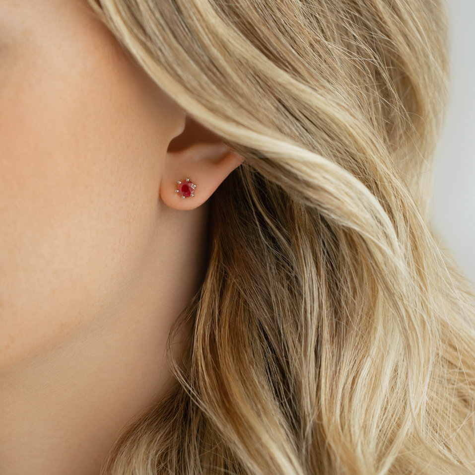 Earrings with Ruby Vesper Romance