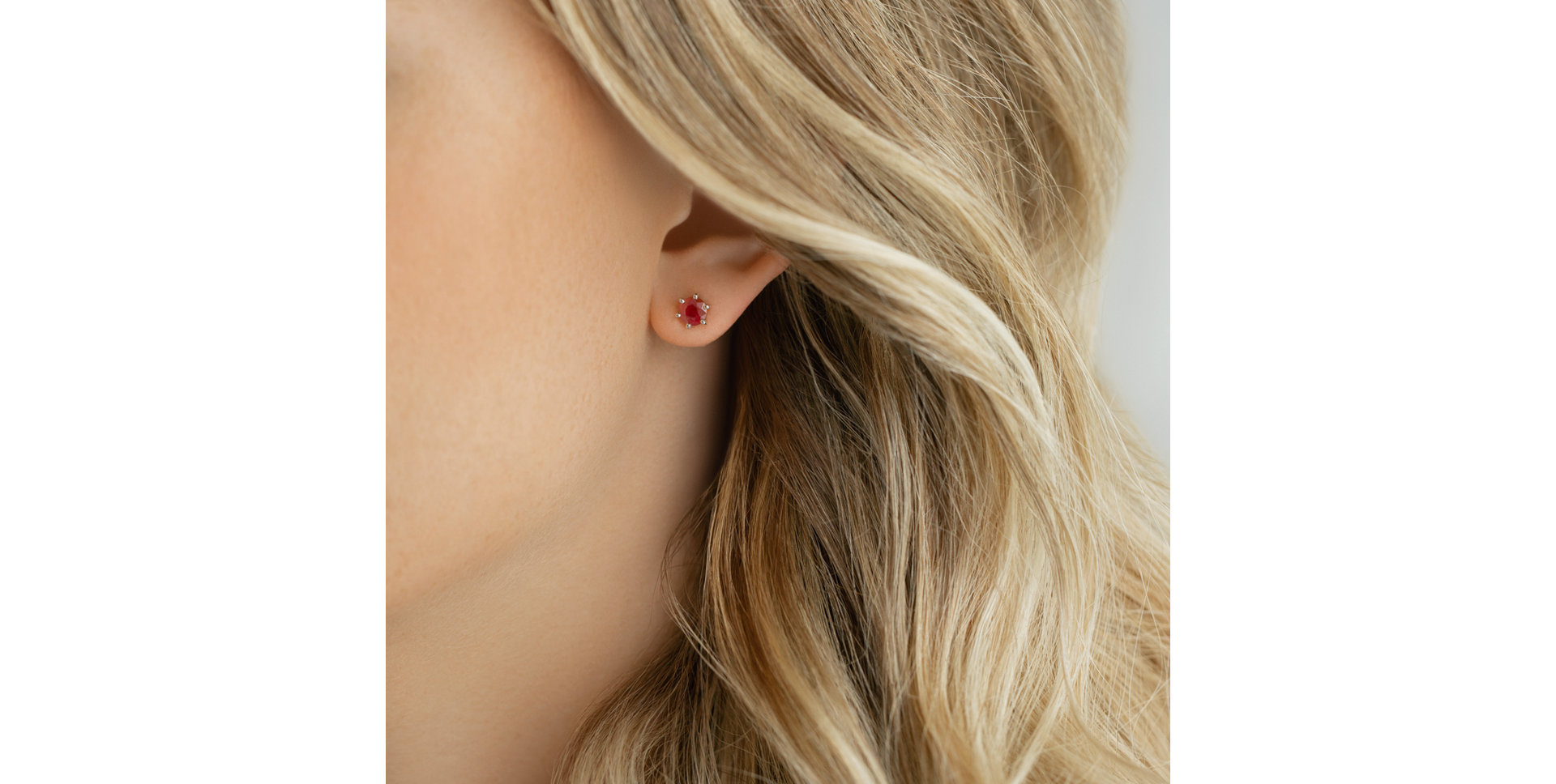 14ct rose gold earrings with Ruby Vesper Romance