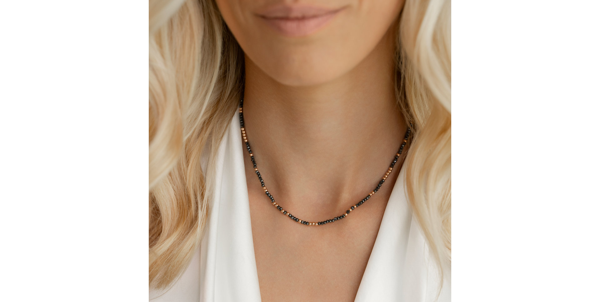 Necklace with black diamonds Night Chain