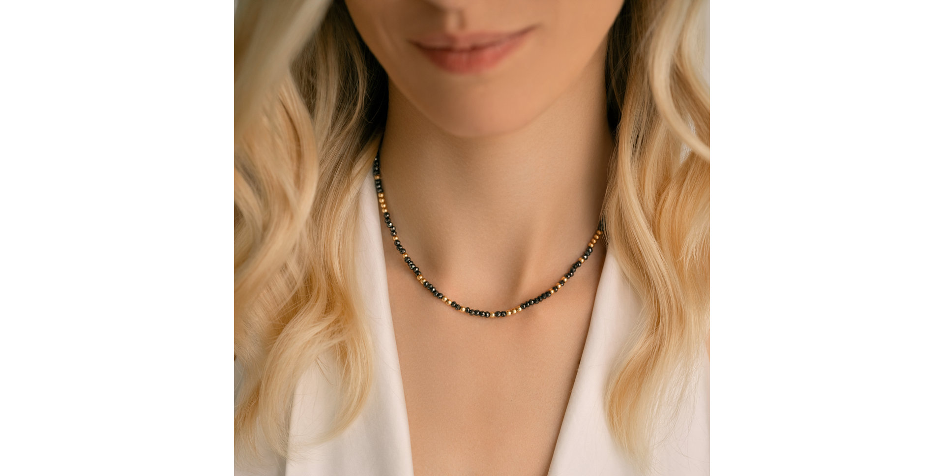 Necklace with black diamonds Night Chain
