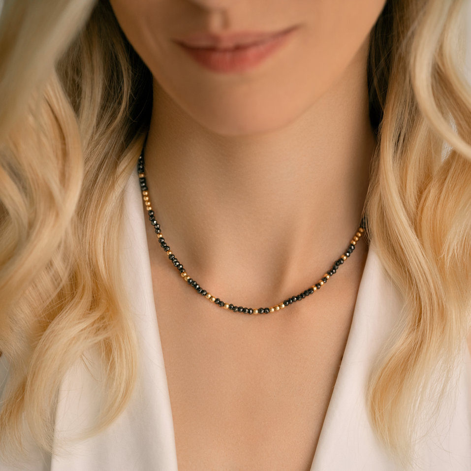 Necklace with black diamonds Night Chain