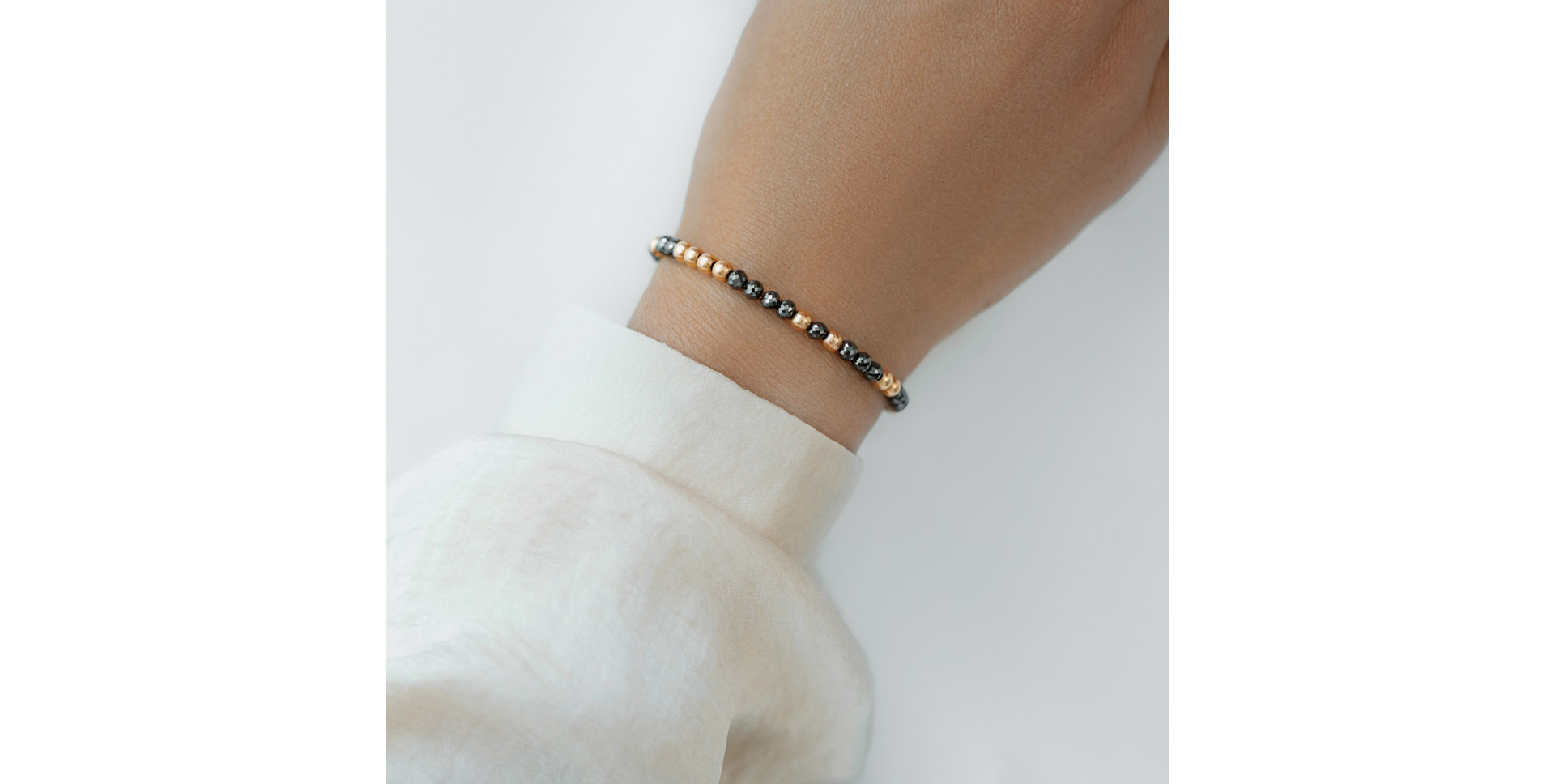 Bracelet with black diamonds Marbles Mood