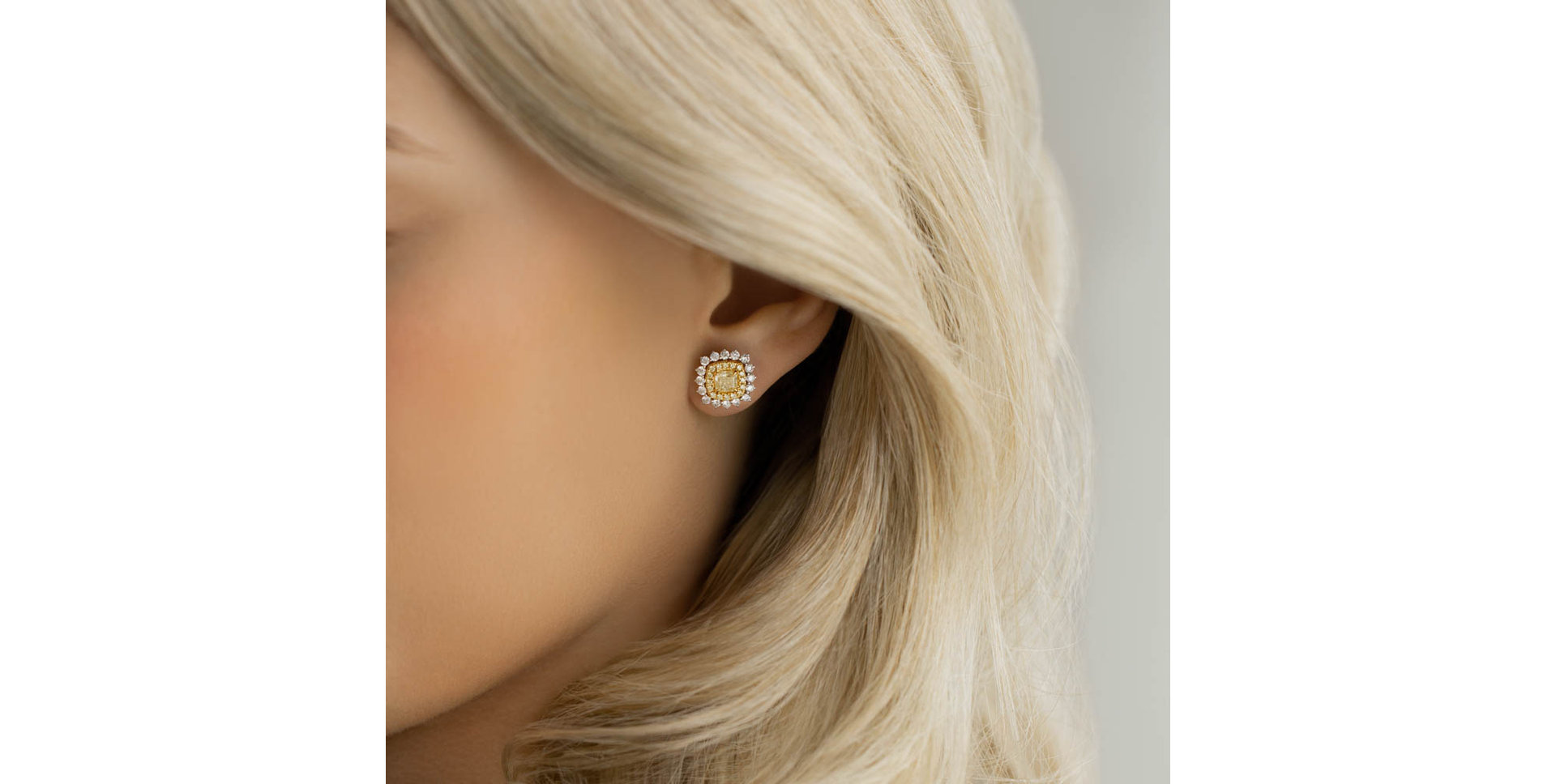 Earrings with yellow and white diamonds Infinite Sunday