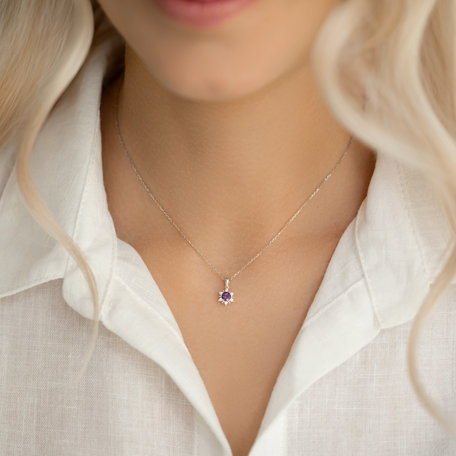 Diamond pendant with Amethyst Brazil Fancy Fairytale