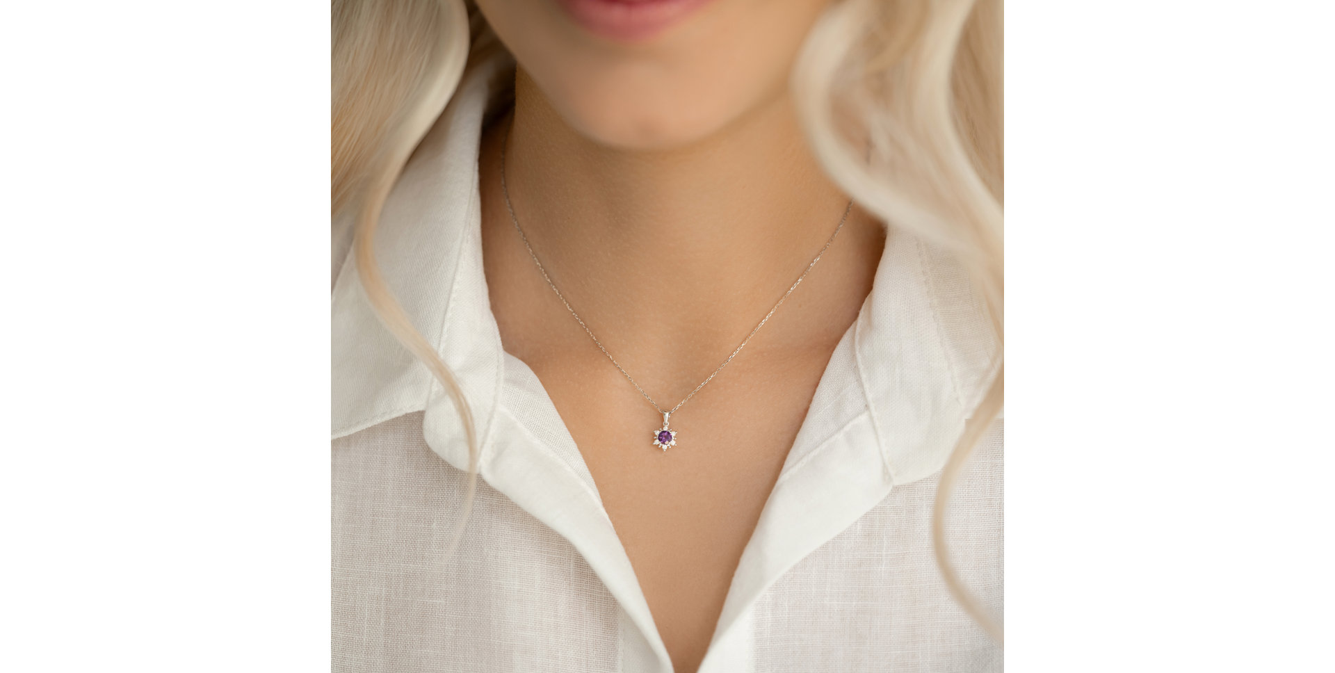 Diamond pendant with Amethyst Brazil Fancy Fairytale