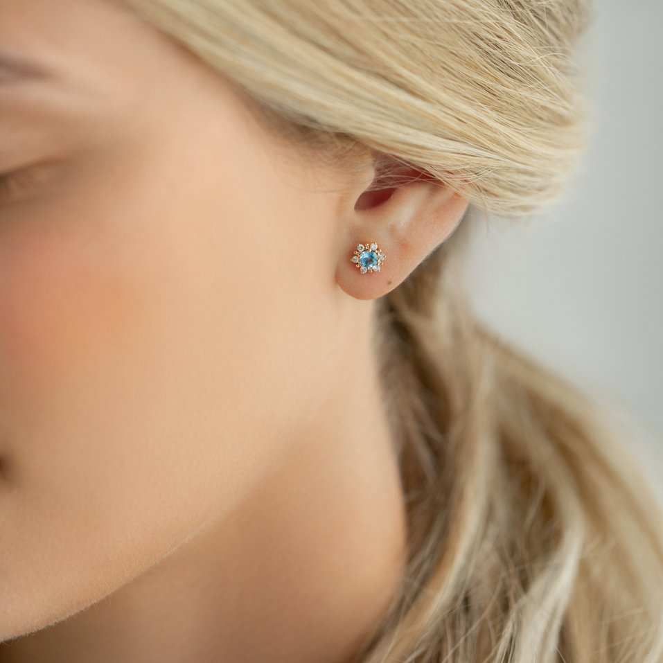 Diamond earrings with Rhodolite Fancy Fairytale