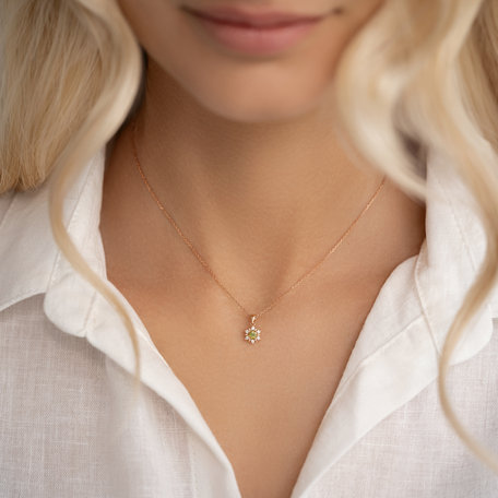 Diamond pendant with Citrine Madeira Fancy Fairytale