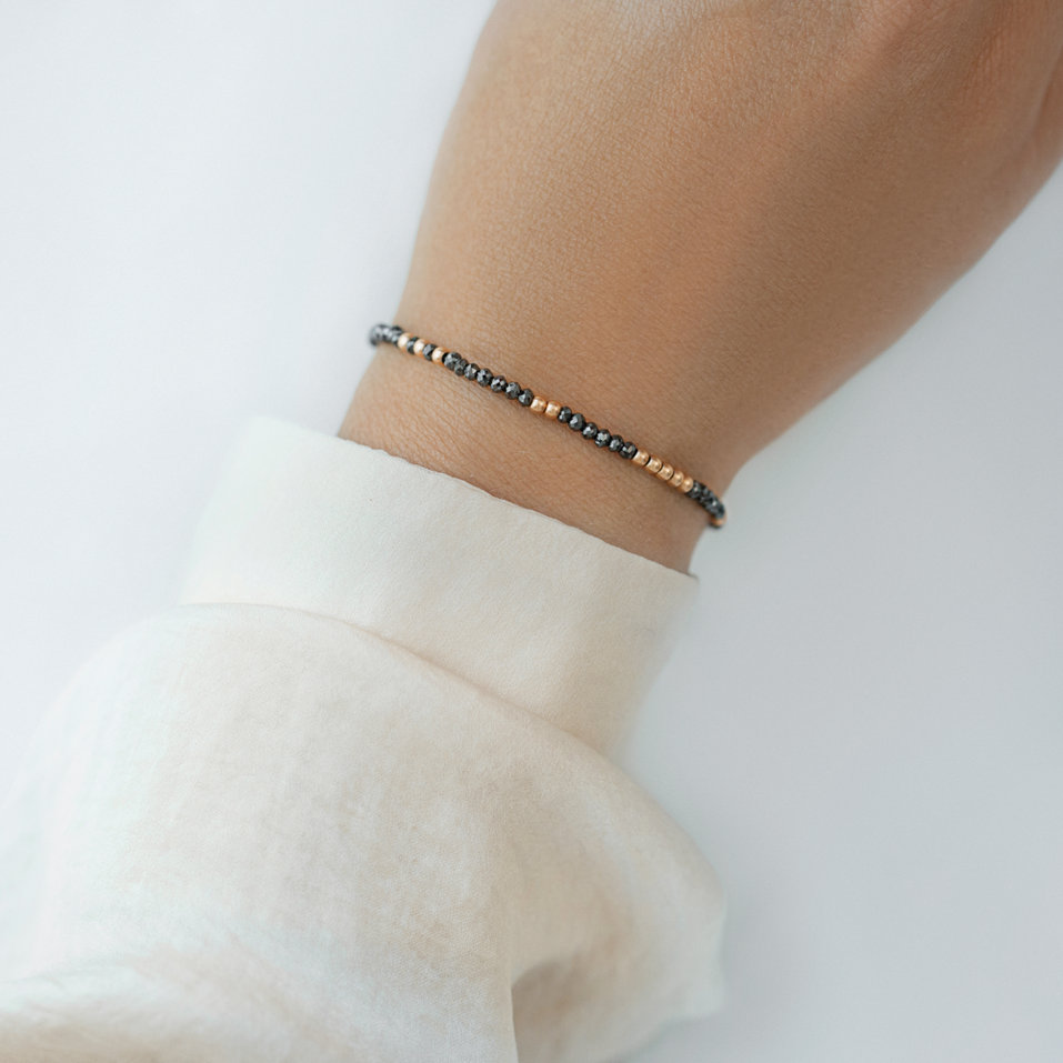 Bracelet with black diamonds Marbles Mood