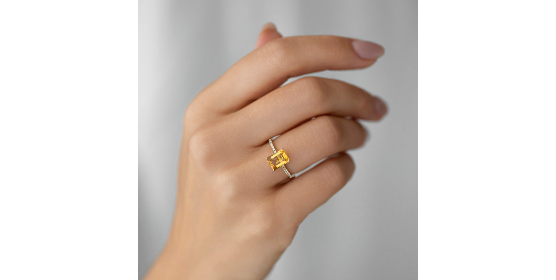 Diamond ring with Citrine Perfect Promise