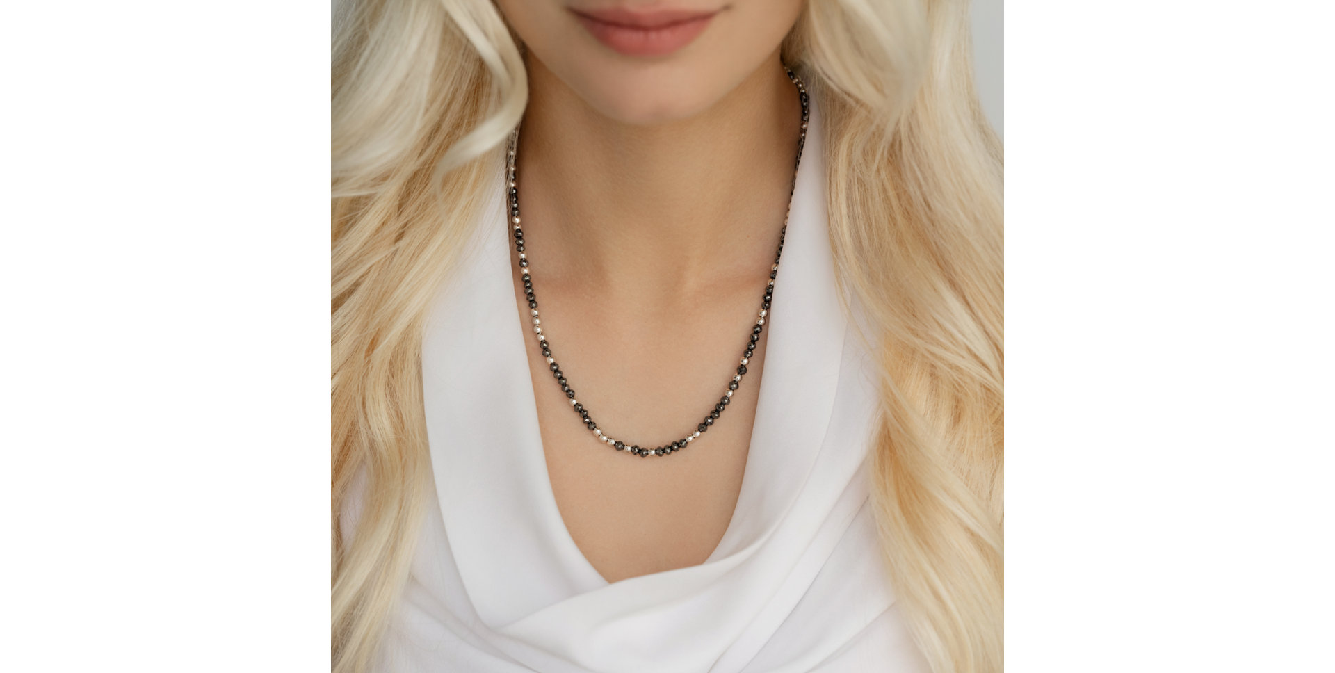 Necklace with black diamonds Night Chain