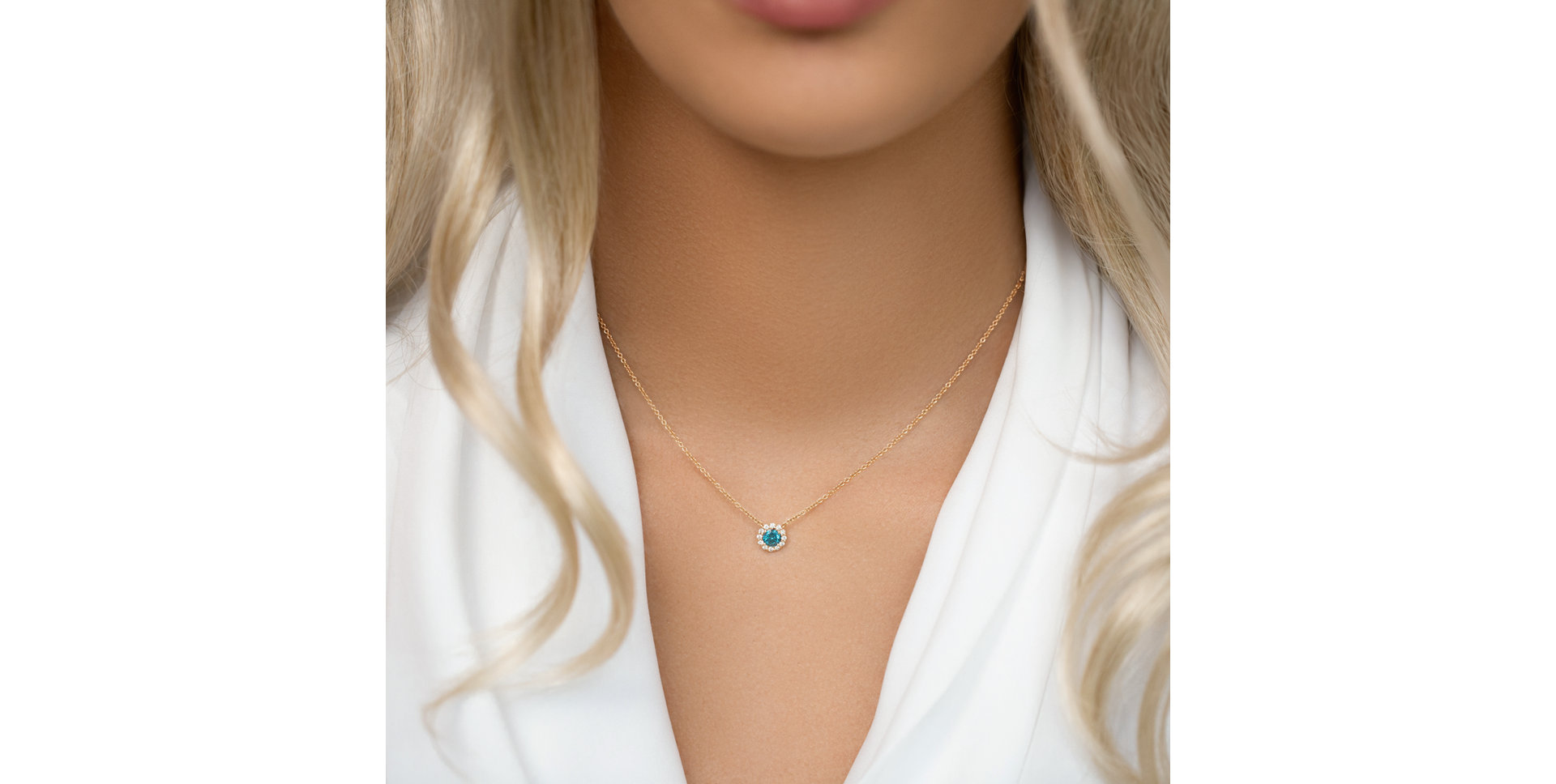 Necklace with blue and white diamonds Dream Sparkle