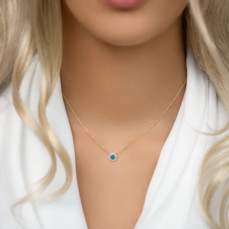 Necklace with blue and white diamonds Dream Sparkle