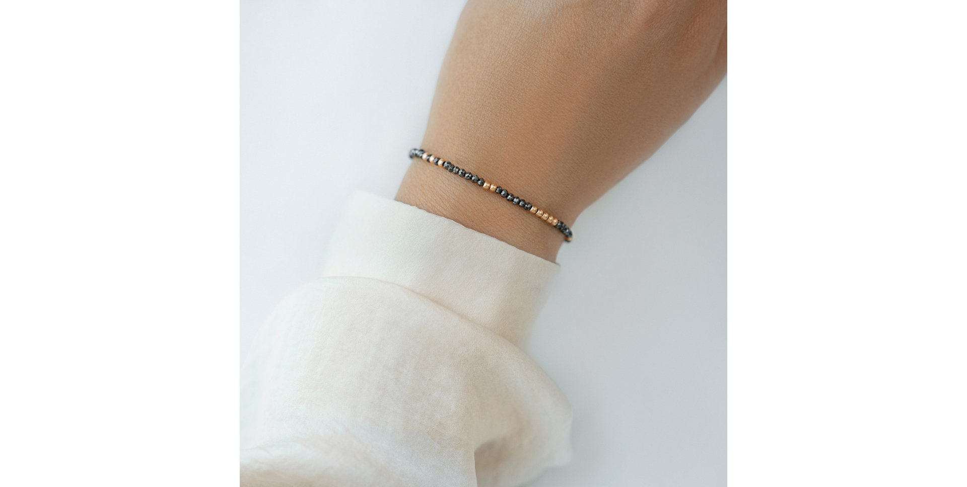 Bracelet with black diamonds Marbles Mood