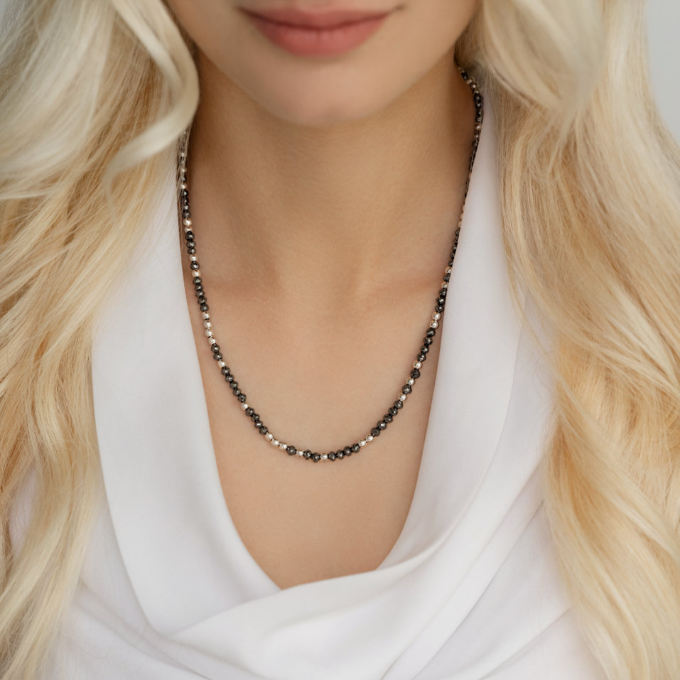 Necklace with black diamonds Night Chain