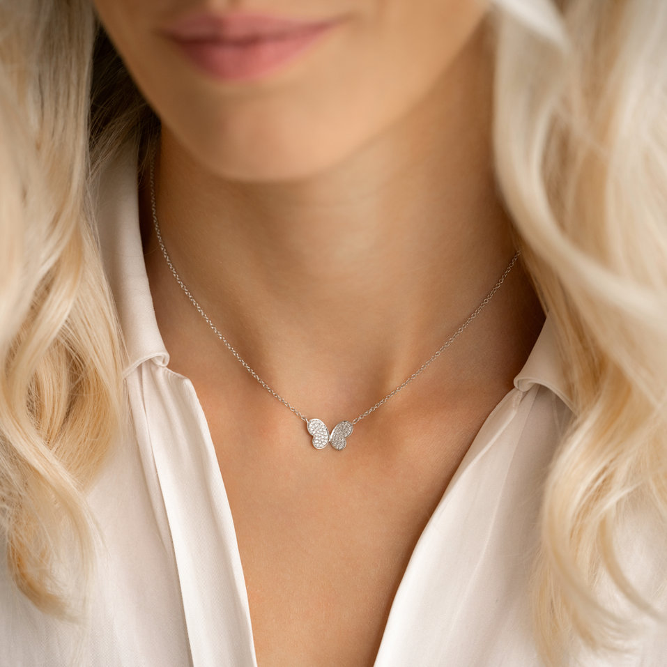 Diamond necklace Underestimated Butterfly