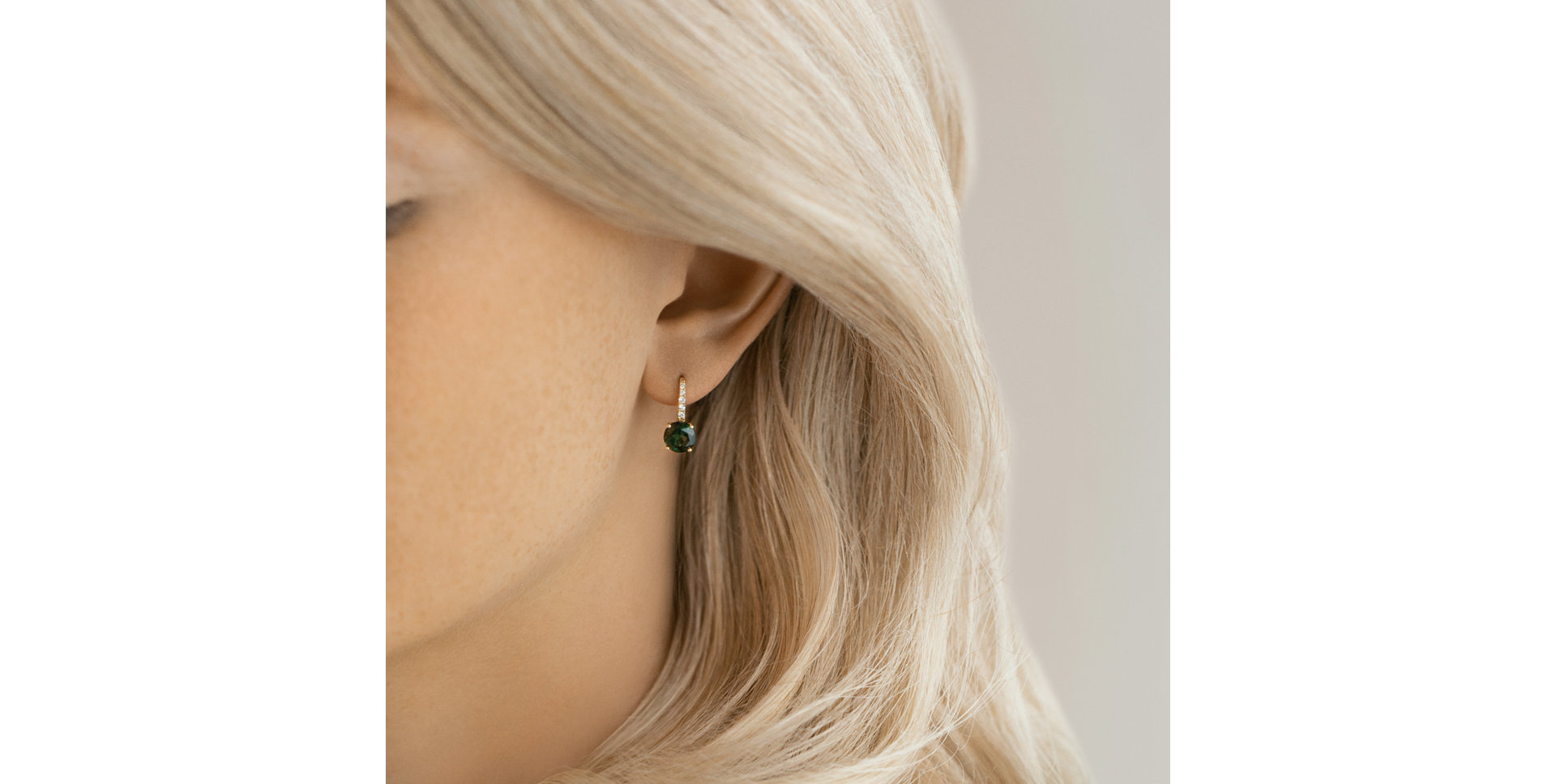 Diamond earrings with Tourmaline Fairytale Gentility