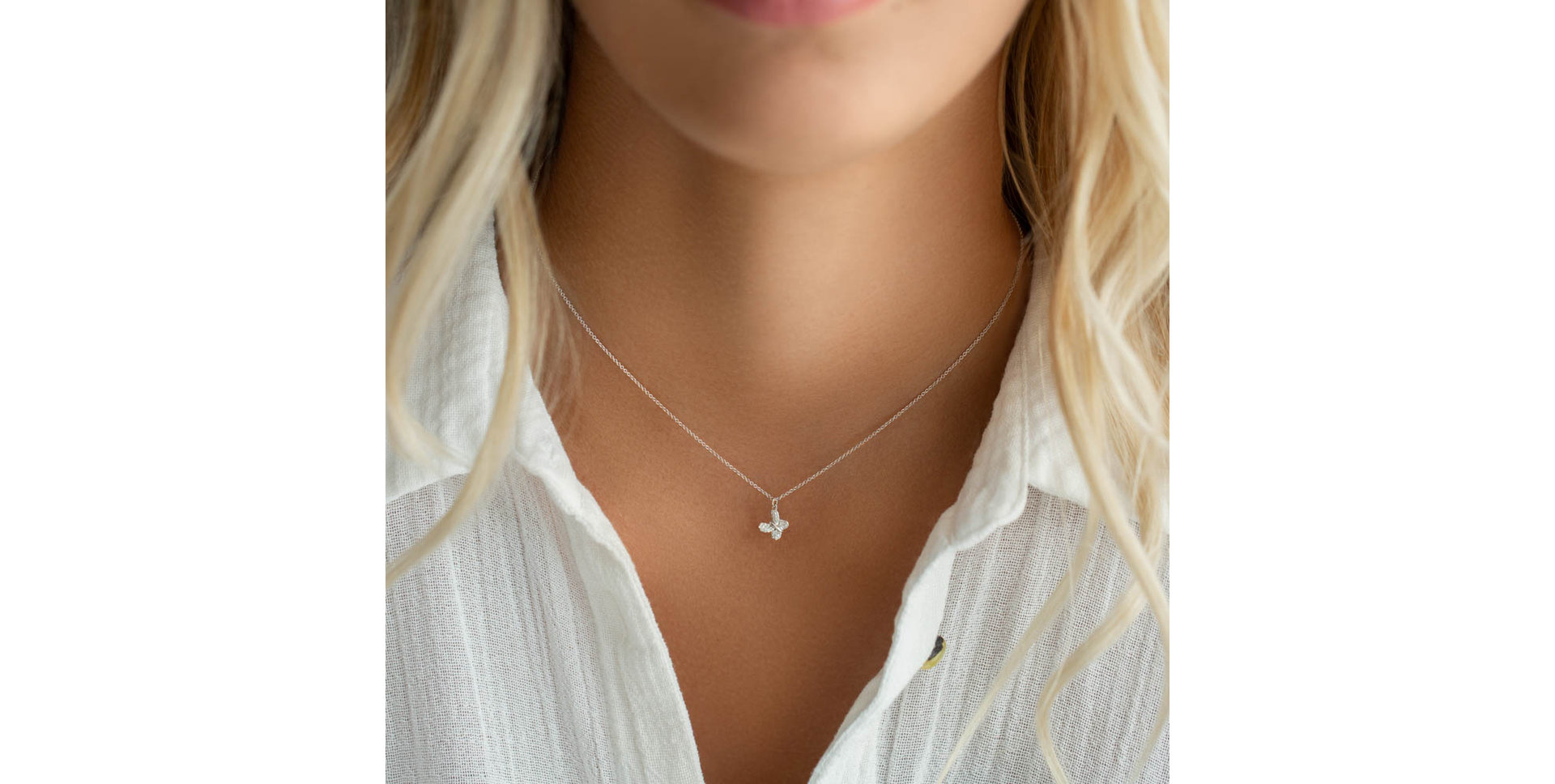 Diamond necklace Fairy Butterfly