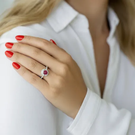Diamond ring with Tourmalíne Majestic Alana