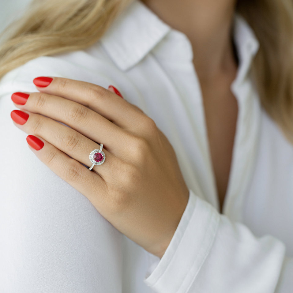 Diamond ring with Tourmalíne Majestic Alana