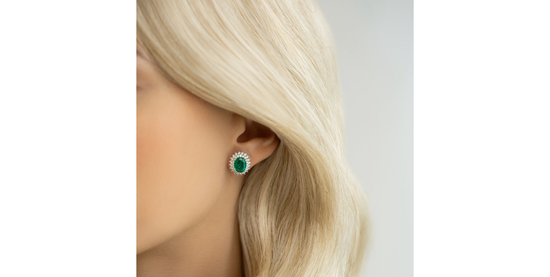 Diamond earrings with Emerald Princess Hope