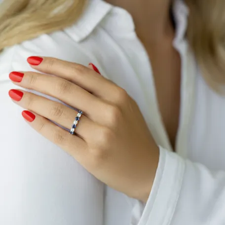 Diamond ring with Sapphire Galaxy