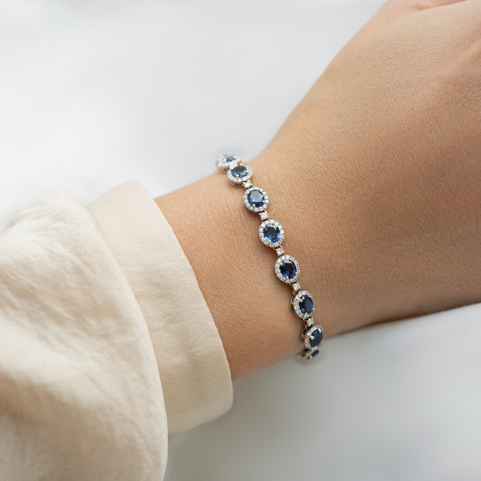Diamond bracelet with Sapphire Delightful Jewel