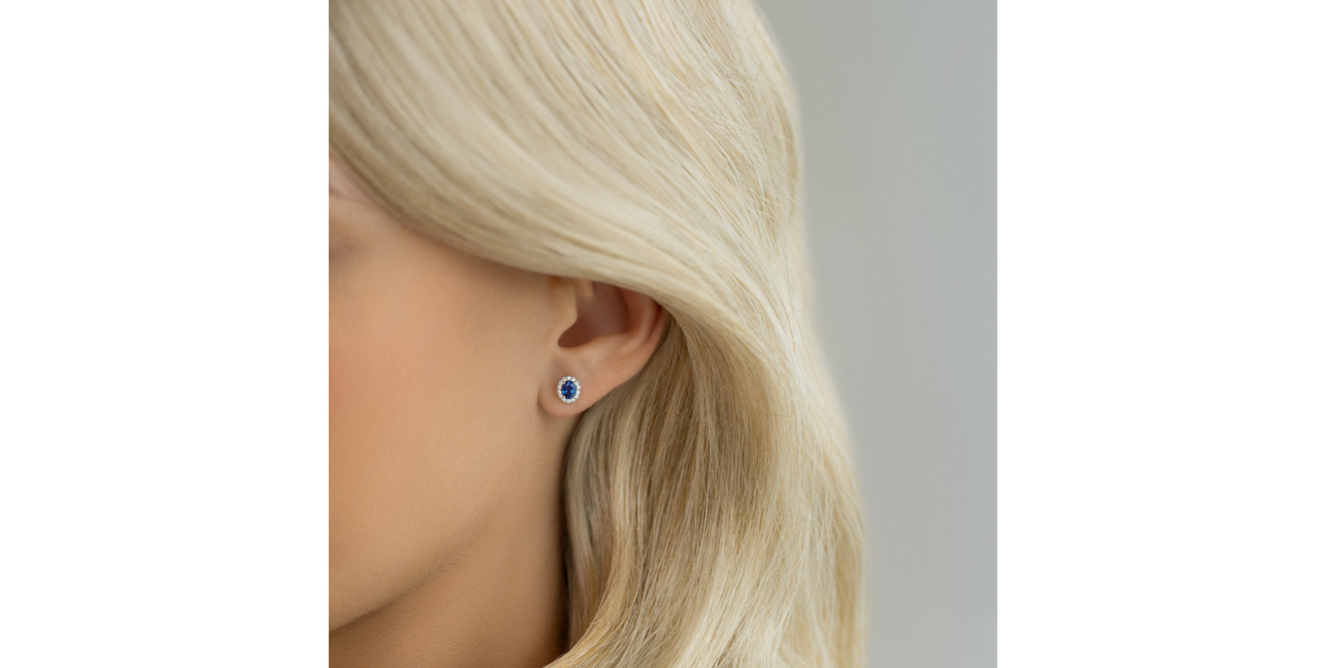 Diamond earrings with Sapphire Queen Fantasy