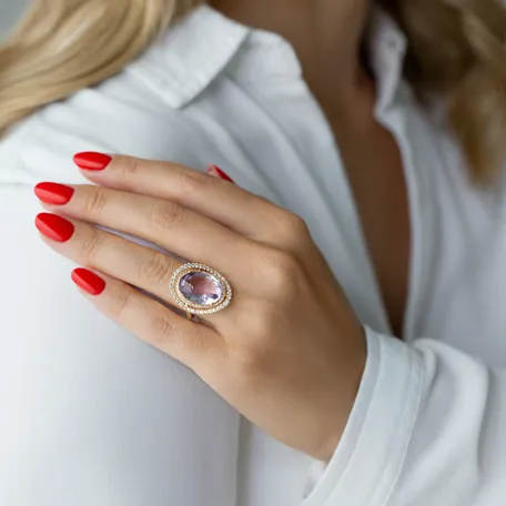 Diamond rings with Amethyst Mareesa