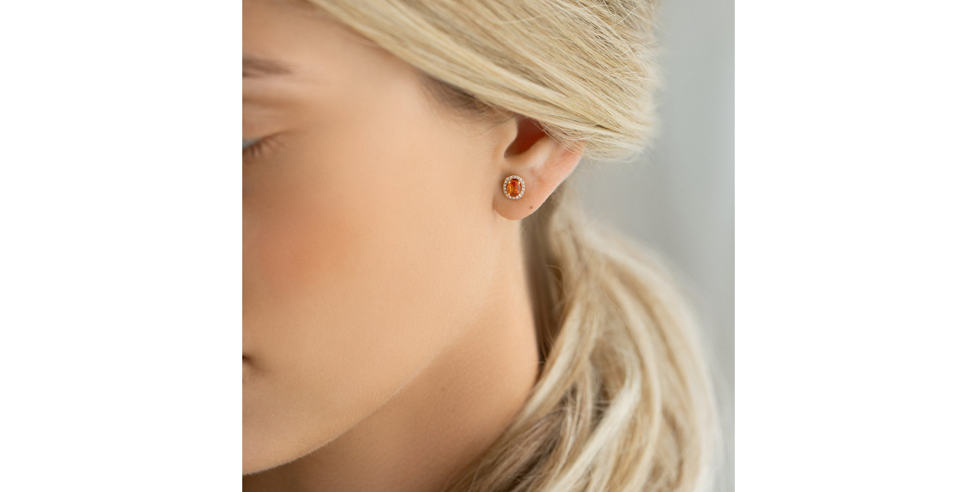 Diamond earrings with Sapphire Imperial Sapphire