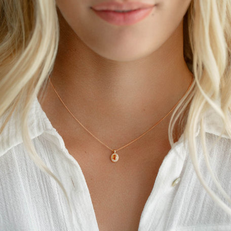 Diamond necklace with Sapphire Orange Princess