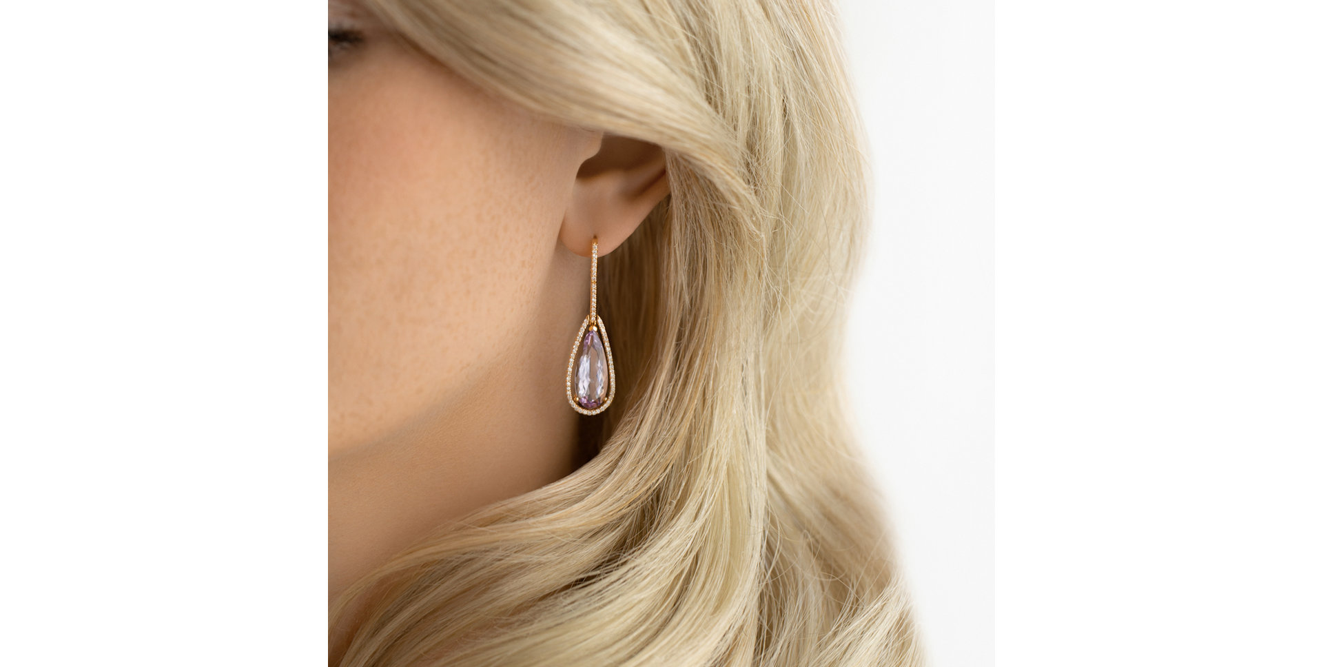 Diamond earrings with Amethyst Damianos