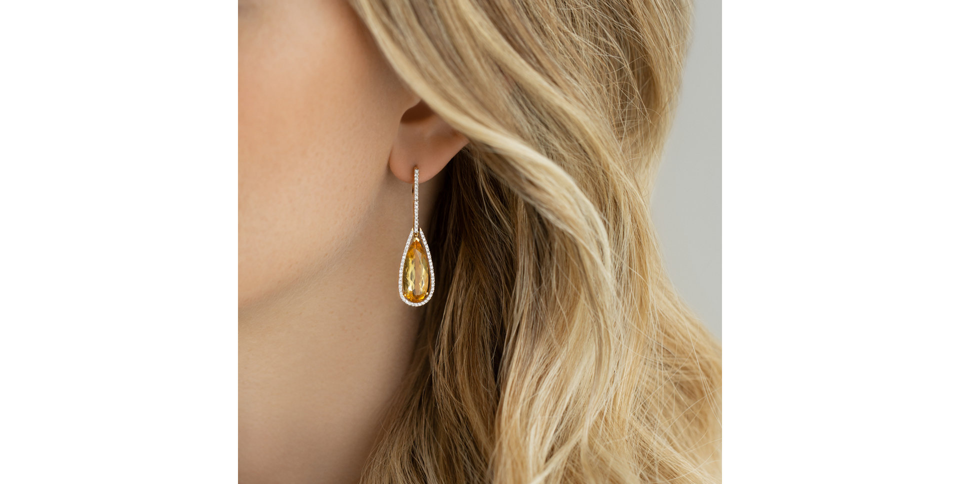 Diamond earrings with Citríne Damianos