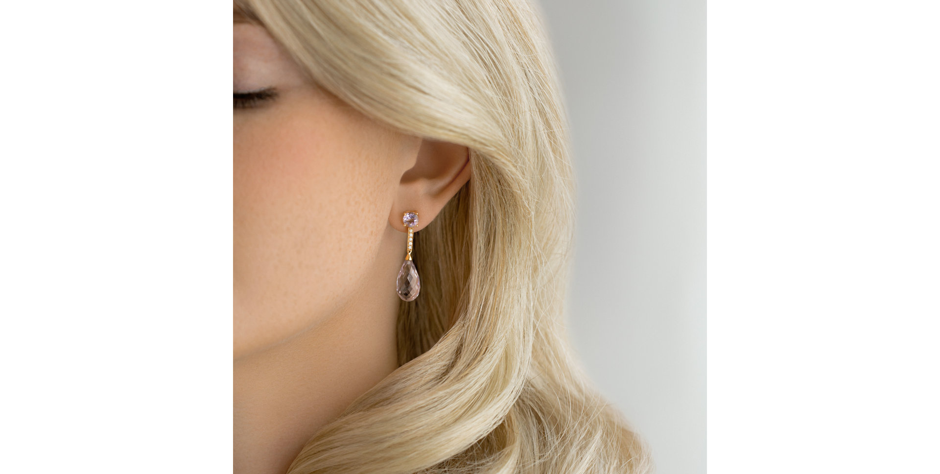 Diamond earrings with Amethyst and Sapphire Designated Constellations