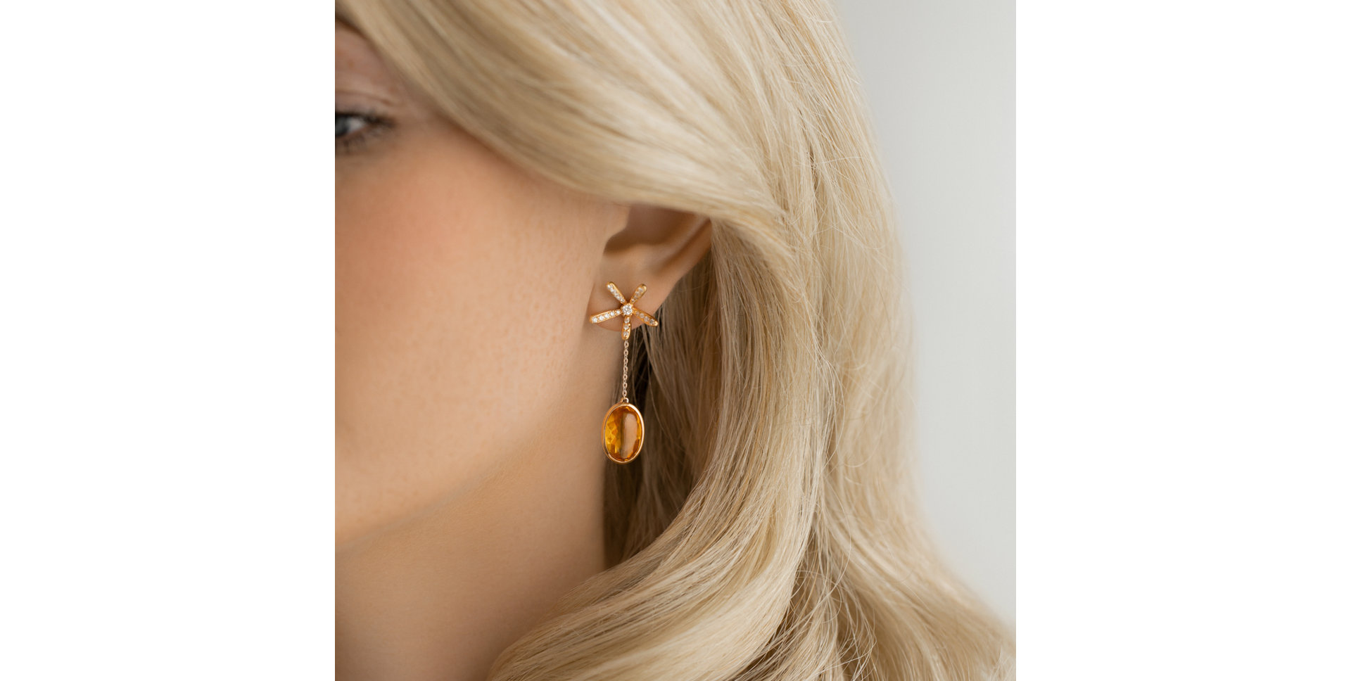 Diamond earrings with Citríne Kornelios
