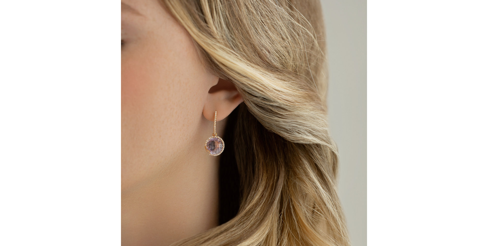 Diamond earrings with Amethyst Gianluca