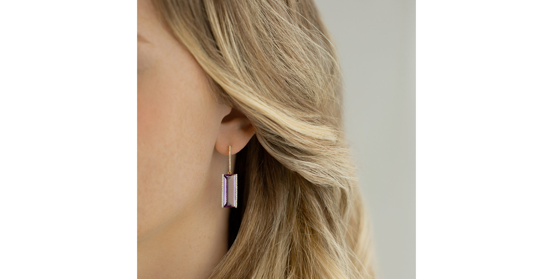 Diamond earrings with Amethyst Theophany