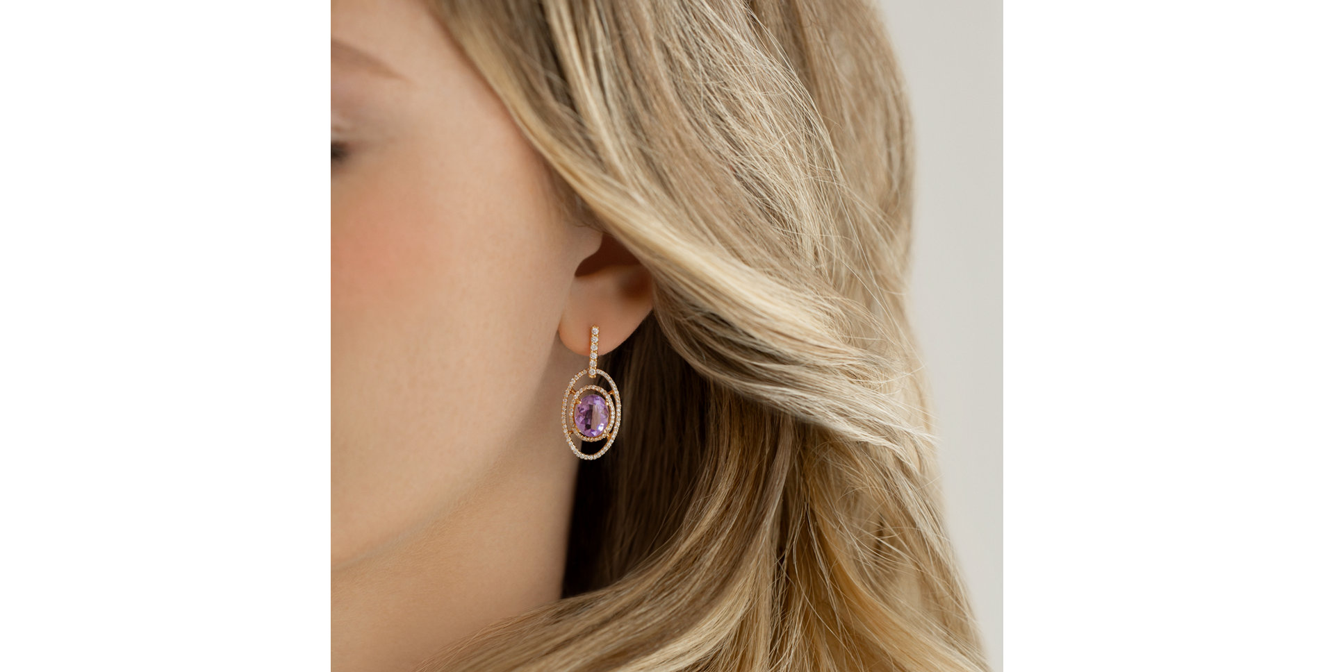 Diamond earrings with Amethyst Noemi
